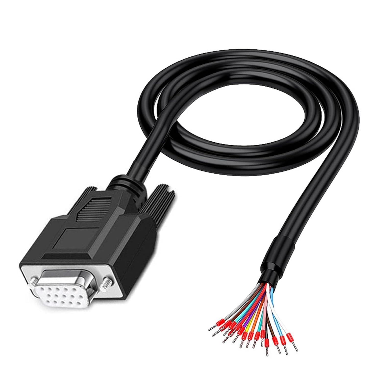 

PENGLIN 2m 24AWG VGA DB15 Female RS232 Serial Extension Connector with Bare Wire Ends 6.56Ft 15-Pin Cable, 15-Pin Gold-Plated