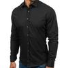Pánské podzimní ležérní formální slim střih jednobarevné košile s dlouhým rukávem, halenka