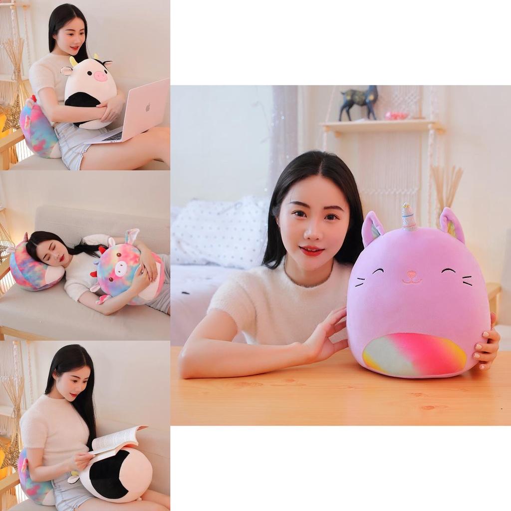 Cute Unicorn Plush Toy Bat Pillow For Kids Rainbow Pig Cat Cow And Bat Designs 35cm
