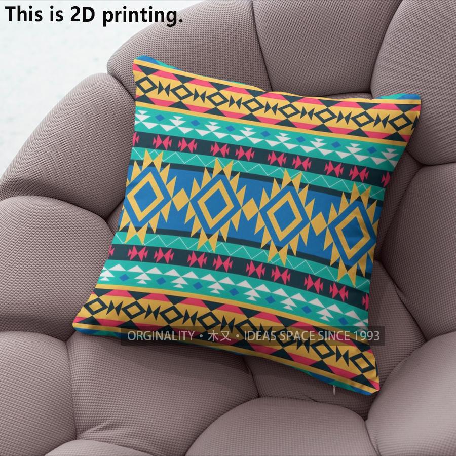 Bohemian Geometric Ethnic Style Pillow Covers Pattern Cushion Cover Suitable For Sofa Bedroom Car Pillow Cover