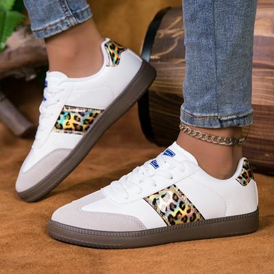 YRZL Damen Sneaker Lässige Schuhe mit Leopardenmuster für Damen Outdoor Bequeme Rutschfeste Skateboard-Schuhe Damen