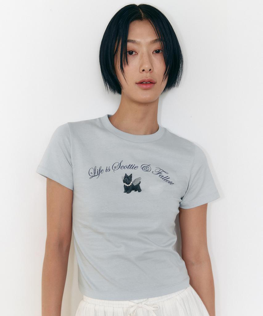 FALLETT Angel Scotty Pearl Slim Tee Sky Blue