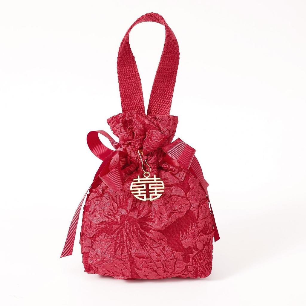 10/20/30pcs Creative Wedding Candy Bags Cloth Design Embossed Flowers Handbag Bag With pearls Engagement Souvenir Gift Packaging