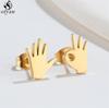 Asymmetry Stainless Steel Key Lock Earring for Women Rabbit Carrot Piercing Jewelry Girls Earrings Gifts Accessories