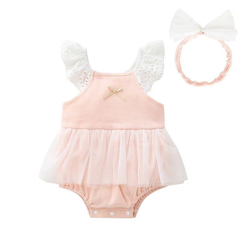 Summer Baby Romper Infant Clothing Newborn Jumpsuit Cute Baby Girl Romper Flutter Sleeve Jumpsuit Crawling Suit