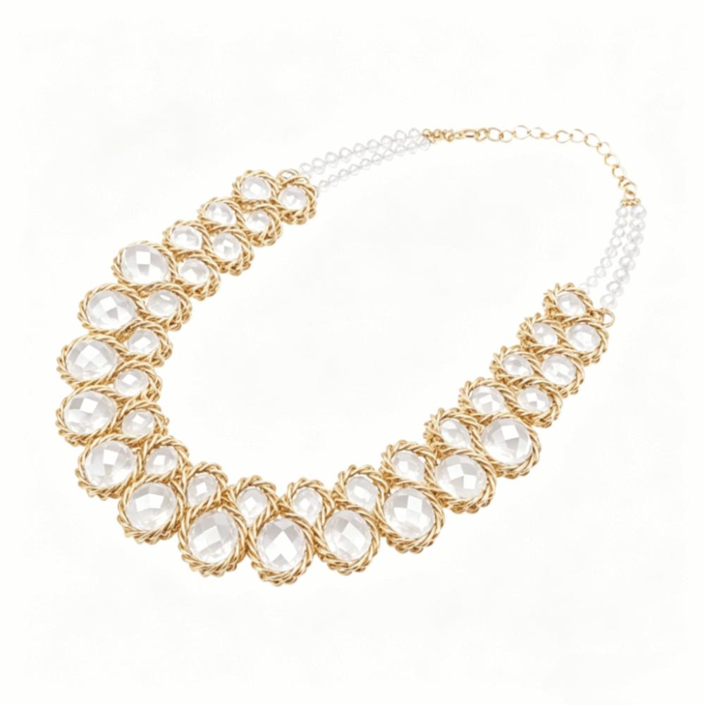 Vintage Choker Necklace Colorful Glasses Stone Necklace Fashion Crystal Necklace for Women
