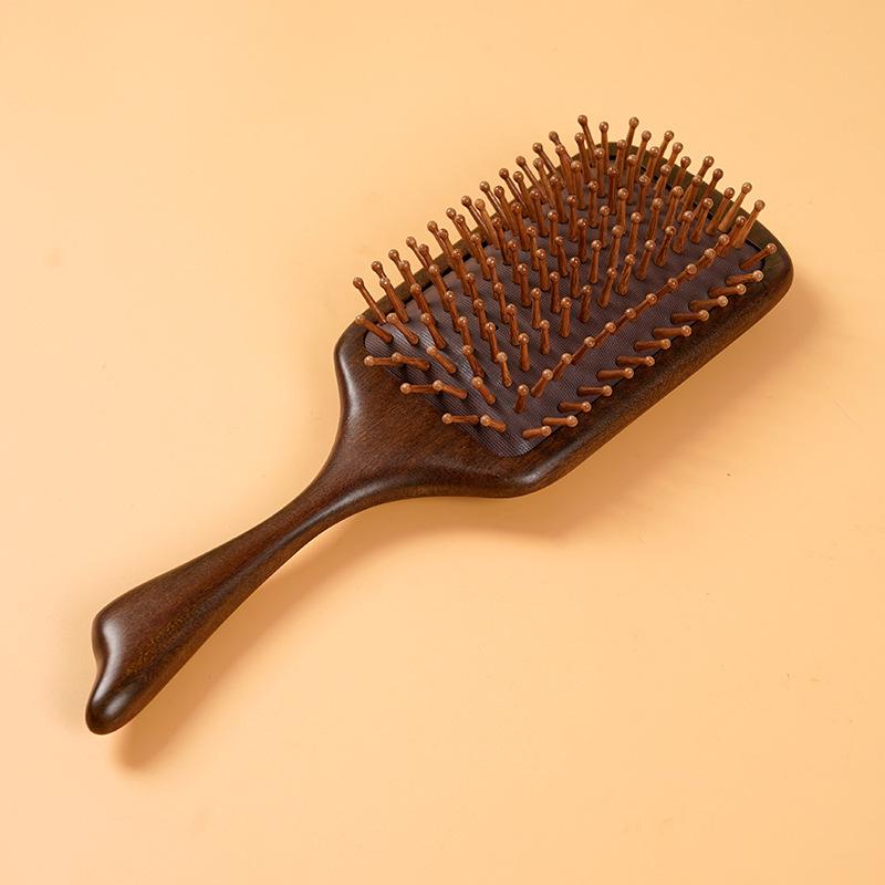 

Elegant Gold Sandalwood Swallowtail Massage Airbag Brush for Ladies