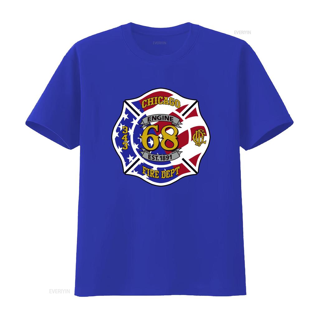 Chicago Fire Departunisext Engine 68 Est 1891 Un T Shirt For Vintage Top For Everyday Wear Fashion Homme