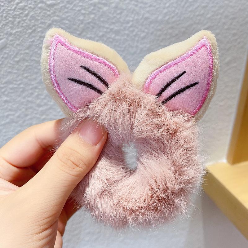 

Модная зимняя розовая плюшевая веревка для волос для женщин и девочек, милая эластичная повязка на голову, резинка для волос, петля для волос, аксессуары для волос