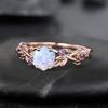 Twig Opal Ring Vintage Hexagon Cut White Opal Engagement Ring White Gold Leaf Amethyst Ring Women October Birthstone Ring Anniversary Gifts
