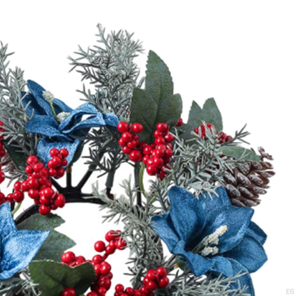 Julelysring Kransholder for Gårdshus Hjem Høytid Rød Blomst