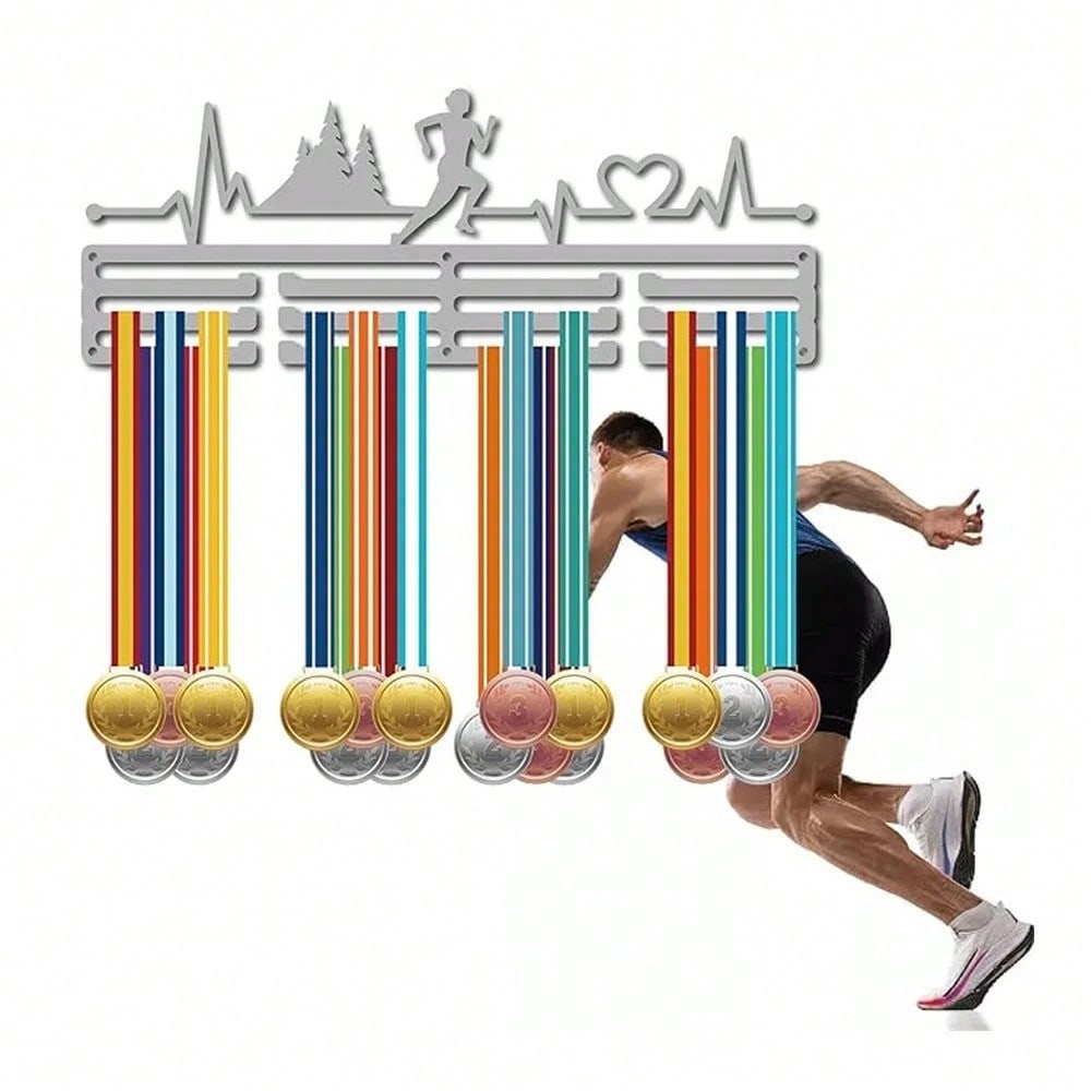 Iron Medal Hanger Display Stand Wall Mounted Holder for Sports Badges Swimming Gymnastics Football Competition Winner