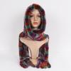 Winter Women Knitted Real Rex Rabbit Fur Hat Scarf Natural Soft Rex Rabbit Fur Hat Lady Warm Genuine Rabbit Fur Cap Scarves