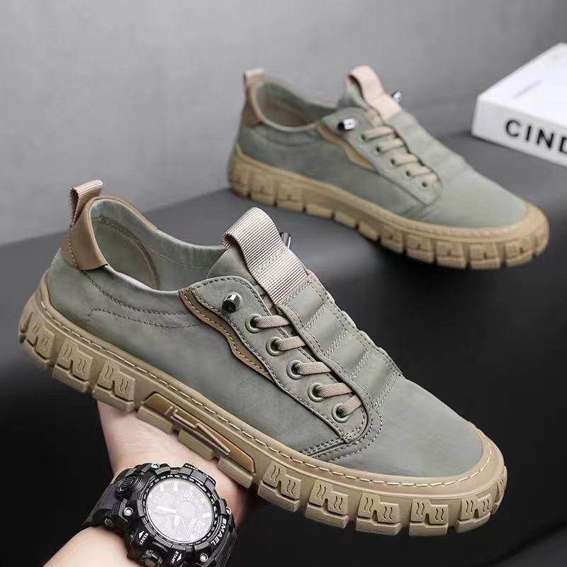 Men's Shoes Trendy Canvas Versatile Lightweight Soft-soled Casual Board Shoes One-pedal Breathable Ice Silk Cloth Shoes