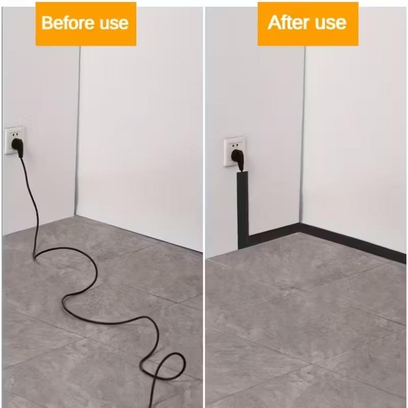 1PC 1/3meters PVC Floor Cable Protector Self Adhesive Wire Cover Flexible Cable Duct Cord Hider For Home Office Desk TV Computer