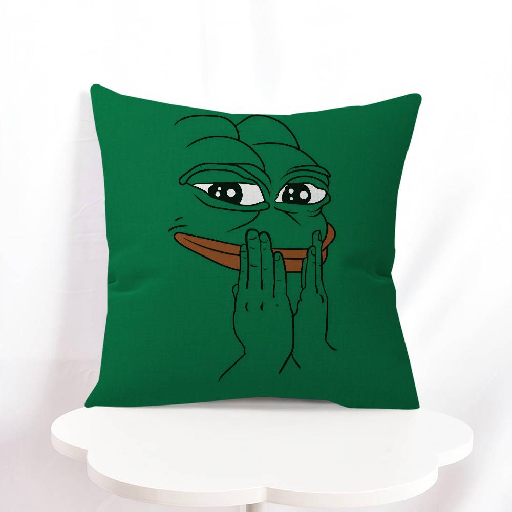 P-Pepe The F-Frog Funny Cartoon Office Cushion Pillowcase Car Cushion Cover45X45CM Lumbar Pillowcase Sofa Pillowcover
