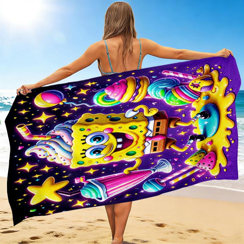 1Pc Spongebob Sweet Fantasy Beach Towel Quick Dry Multiuse For Beach Pool Gym Yoga Home Travel Christmas Halloween Xmas Gift L128