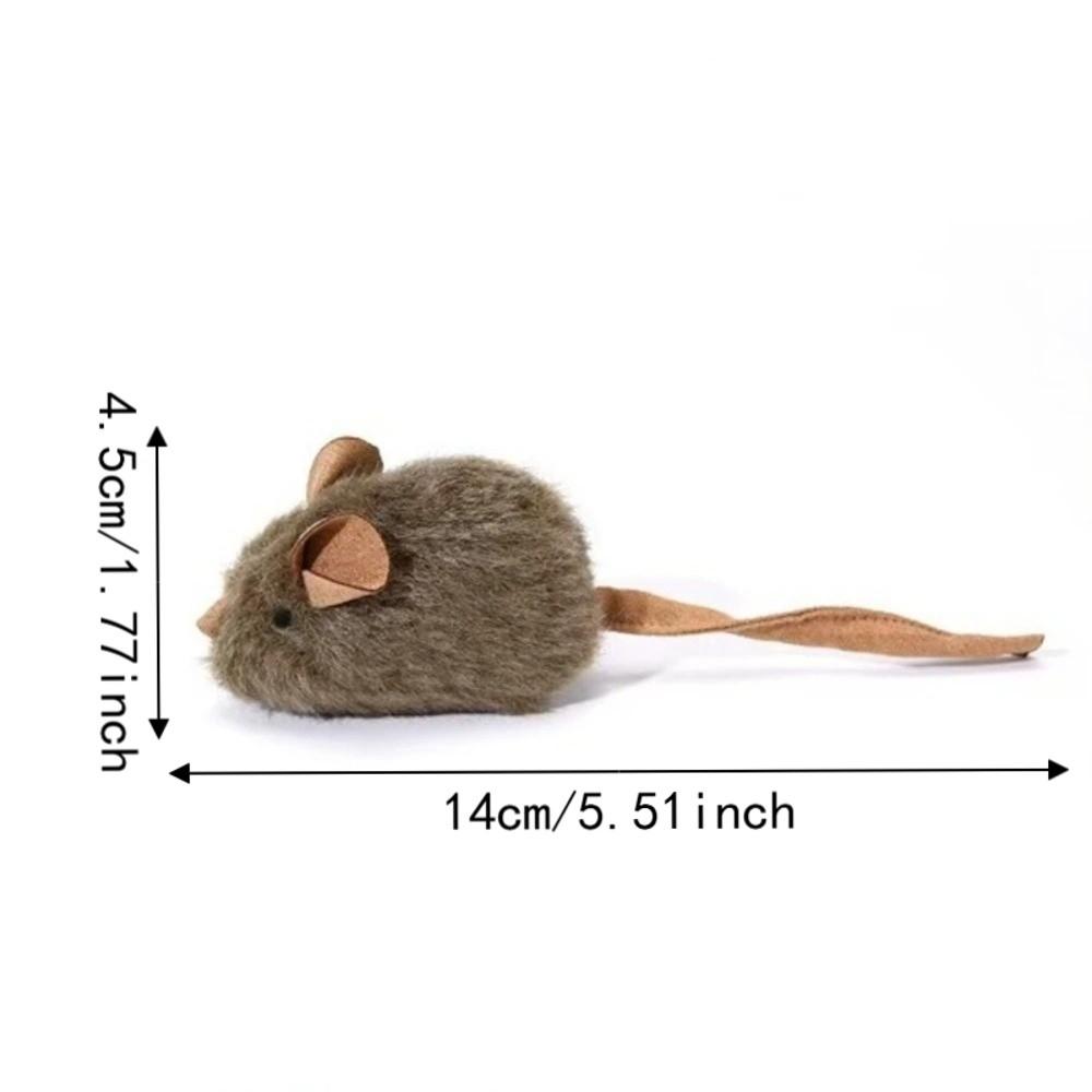 2PCS Bite-resistant Simulation Mouse Toy Automatic Squeaky Cat Teaser Wand Cat Exercise