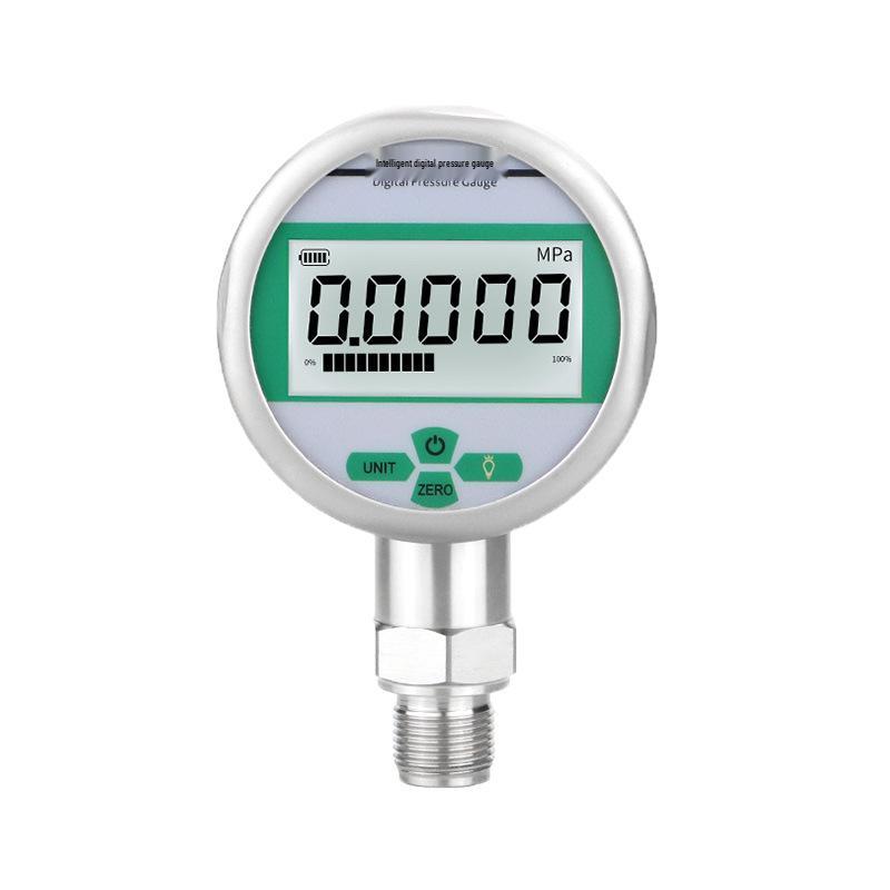 YS80BF Stainless Steel Shock-Resistant Digital Vacuum & Pressure Gauge for Water, Hydraulic, Air, & Oil - Intelligent Display, 1.6M