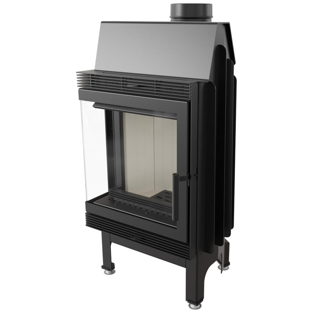 Steel Fireplace KRATKI BLANKA Left 8 kW Ø 160