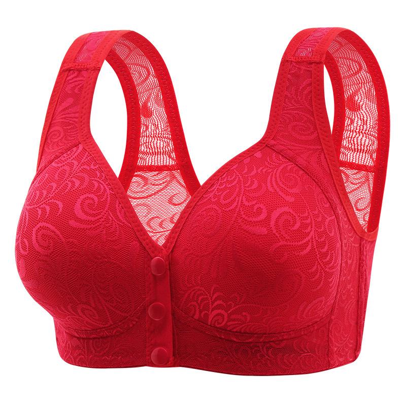 Sexy Frontöffnung Unterwäsche für Mütter mittleren Alters und ältere Frauen ohne Bügel, Große Größe Push-up Anti-Hänge BH, BH im Weste-Stil