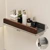 Vintage Walnut Bathroom Wall Shelf & Cosmetic Rack