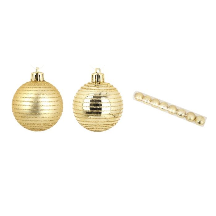 Set de 8 boules decor raye