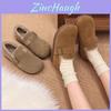 Womens Fleece Slip On Snow Boots With Thick Rubber Sole For Winter Casual Wear