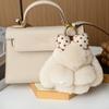 Plush Bowknot Bunny Keychain Fuzzy Faux Fur Rabbit Animal Doll Key