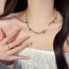 Luxury Rainbow Zircon Clavicle Necklace - Candy-Colored Crystal Heart Design