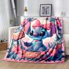 1pc Stitch Printing Blanket - Soft, All-Season Throw for Living Room, Bedroom,Personalized Gift with Adorable Cartoon Design