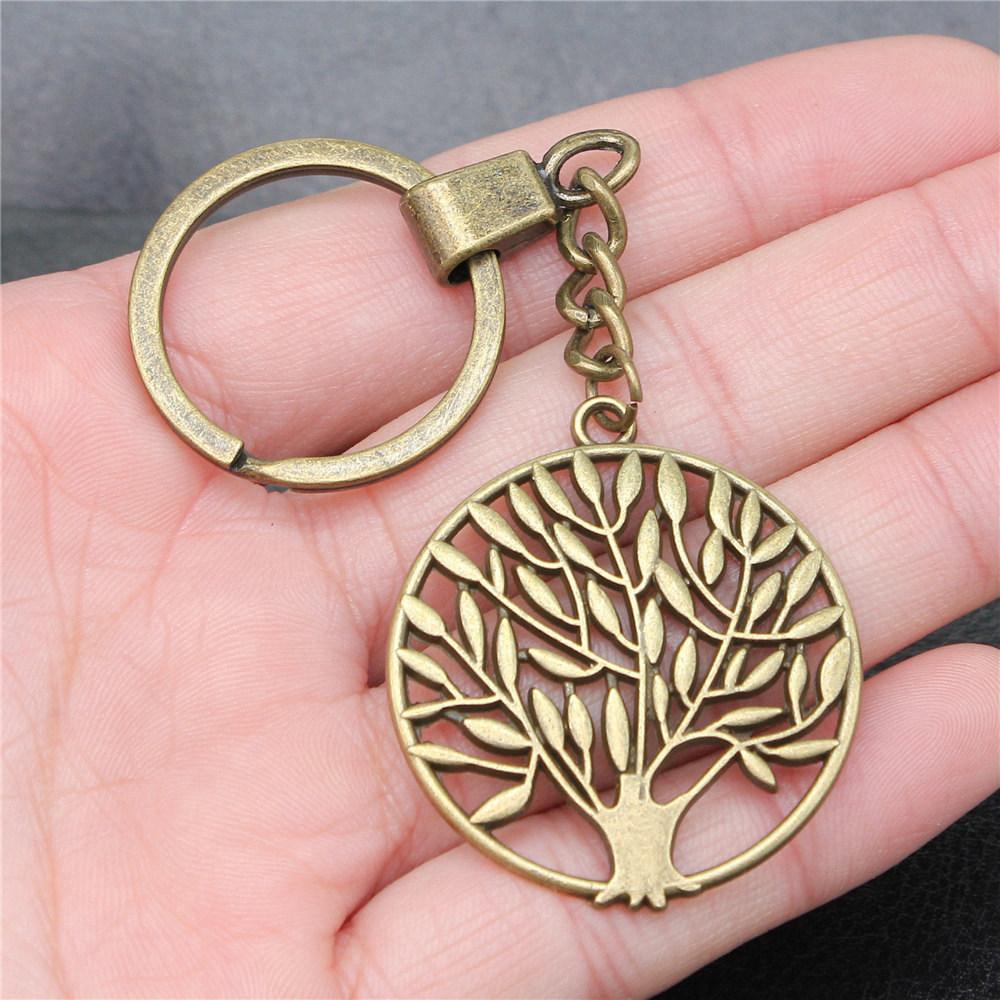 Tree of Life Nature Growth Pendant Antique Bronze Metal Keychain Trendy Gift for Nature Lovers
