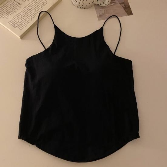 Women's Padded Cami Tank Top Double Lined Spaghetti Strap Basic Undershirts with Built in Bra Slim Fitted Summer Going Out