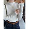 Maglione Base a Collo Alto Mezzo Collo in Cashmere Grigio da Donna con Stile Nuovo Autunno e Inverno Top a Manica Lunga