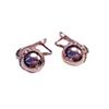 Exquisite Colored Gold Russian Car Flower Ball Plated Rose Gold Earrings 585 Purple Gold High-End Personalized Fashion Earrings