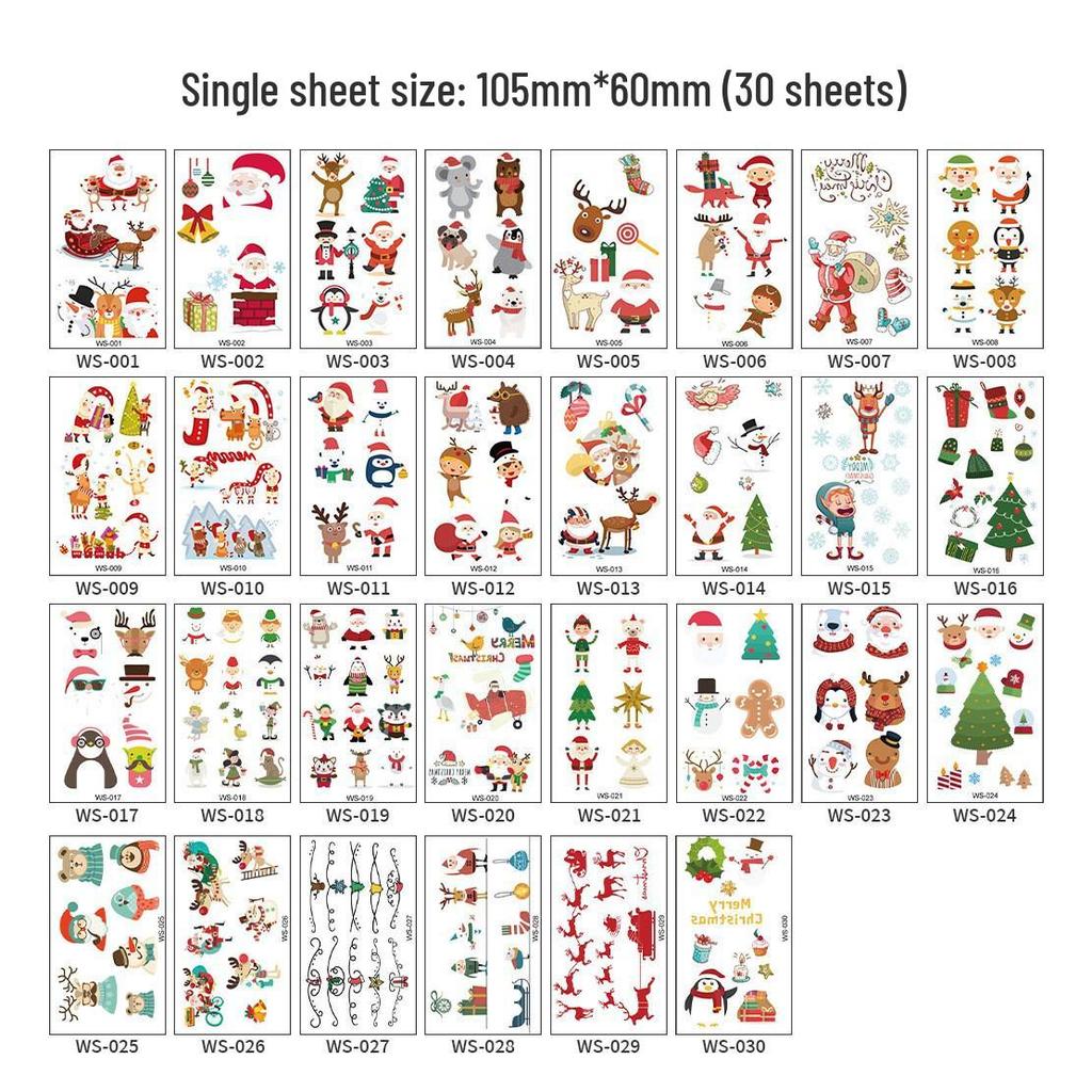 Weihnachts-Tattoo-Aufkleber-Kollektion: Festliches Journal & Geschenkdekoration für Weihnachtsfeiern