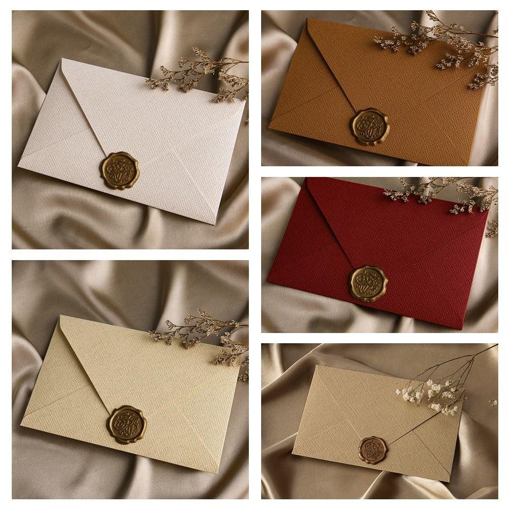10Pcs Invitation Card Retro Envelope Simple Greeting Card Sheepskin Envelope  Thanksgiving Day