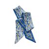 Summer French Retro Blue Tied Hair Small Floral Long Silk Scarf Headband Braided Hair Chiffon Thin Ribbon Scarf