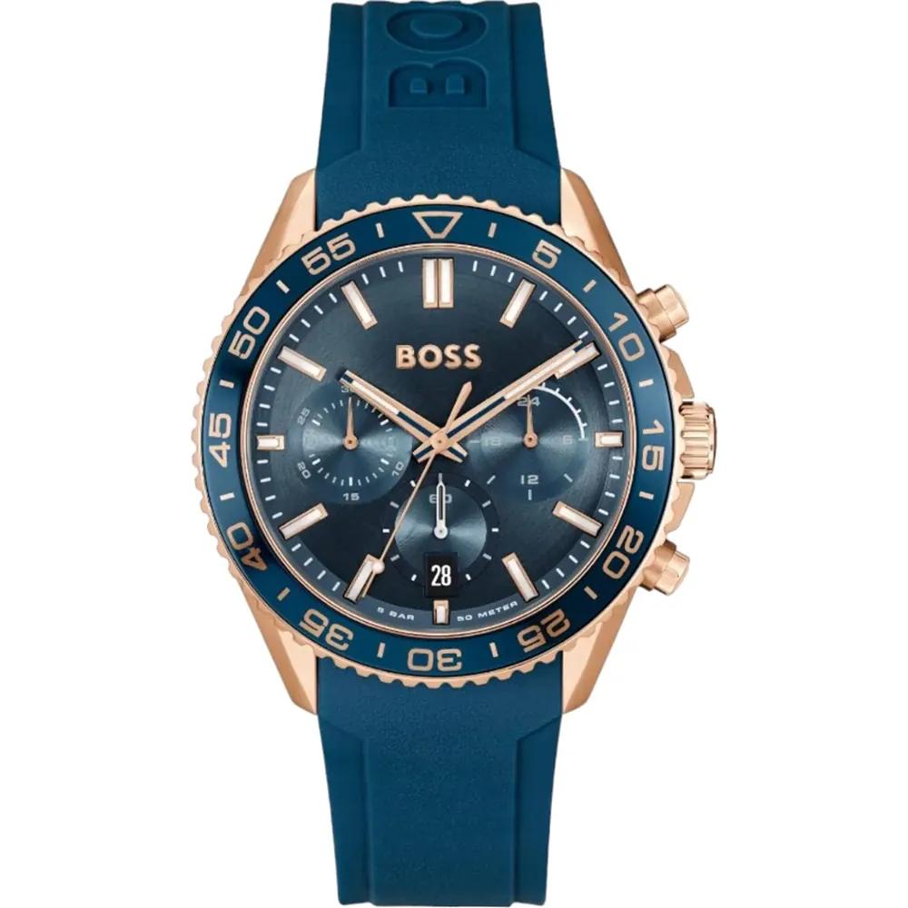 BOSS Runner Blue Dial Blue Silicone Men s Quartz Chronograph Watch 1514169 синий