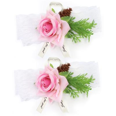 2Pcs Bridesmaid Silk Wrist Flower Bridal Corsage Wedding Ceremony Decoration Supply