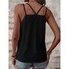 Womens V Neck Double Strap Tank Top With Dragonfly Print Casual Solid Color Sleeveless Blouse