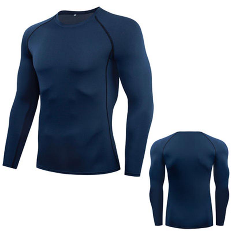 Men's Sports T-Shirts Tight Long Sleeves Base Layer Basketball Gym Yoga Fitness Jogger Running Top Jersey Outdoor Skinny Clothes Quick Dry