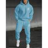 Mens Winter Hooded Sweatshirt Pants Set With Animal Paw Print Sporty Casual Streetwear