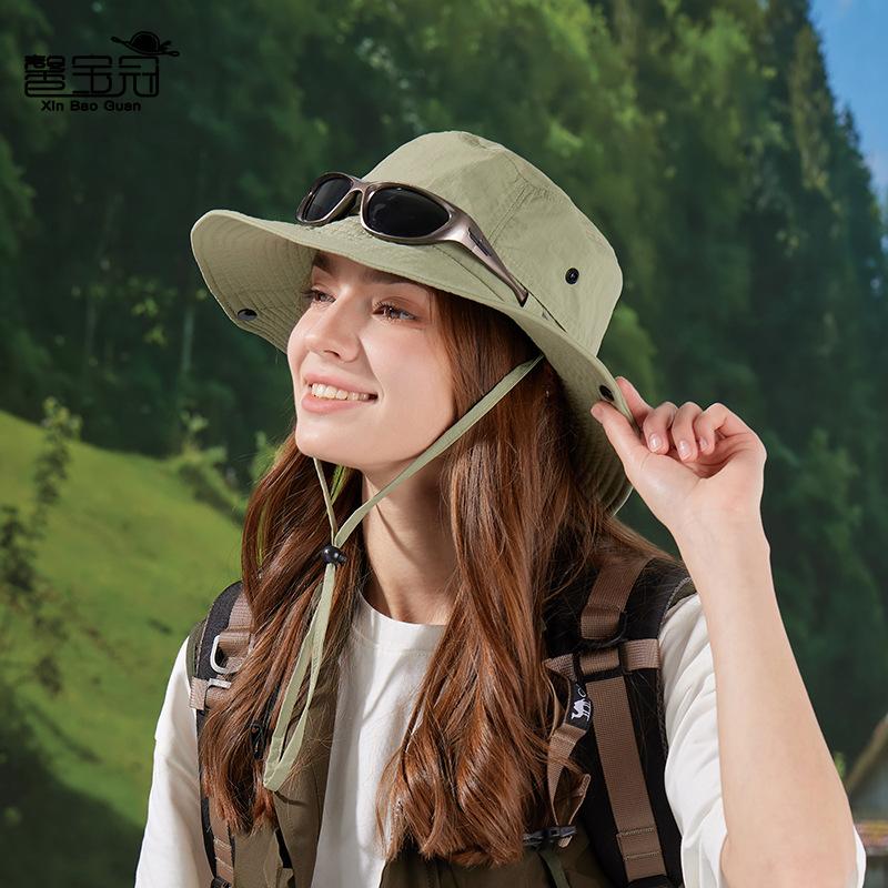 Summer big brim sunscreen hat outdoor mountaineering fishing visor quick drying waterproof bucket hat fashion hat women