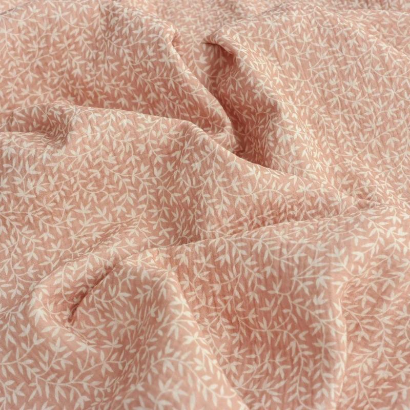 135X100Cm Soft Willow Leaf White Shadow Baby Cotton Double Layer Gauze Warm Crepe Fabric Children's Pajamas Sewing Cloth
