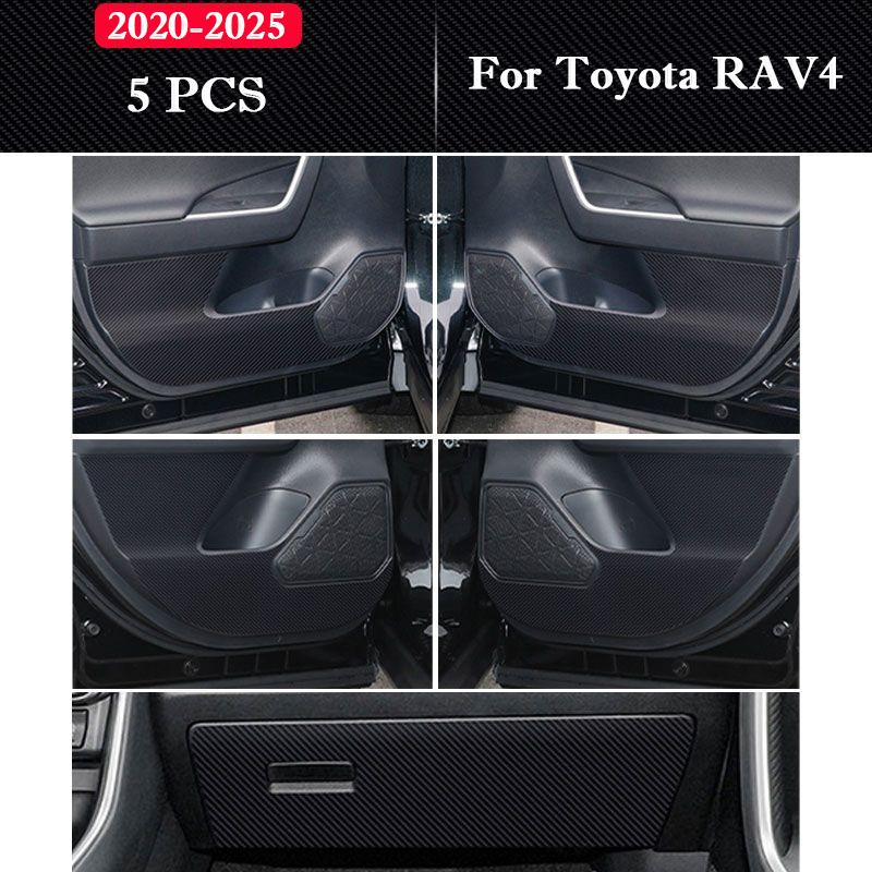 For Toyota RAV4 2014-2026 Car Door Anti Kick Pad Glove Box Protection Stickers Interior Accessories Scratch Resistant Film