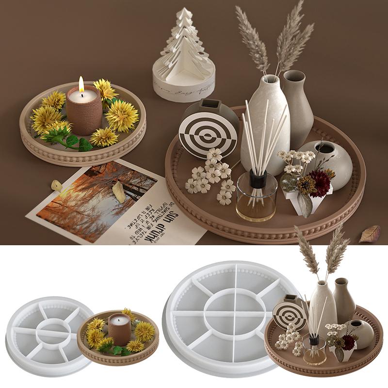 Multipurpose Large Round Plate Shaped Silicone Tray Adds Warmth Portable For Home Gatherings And Coffee Shop Displays