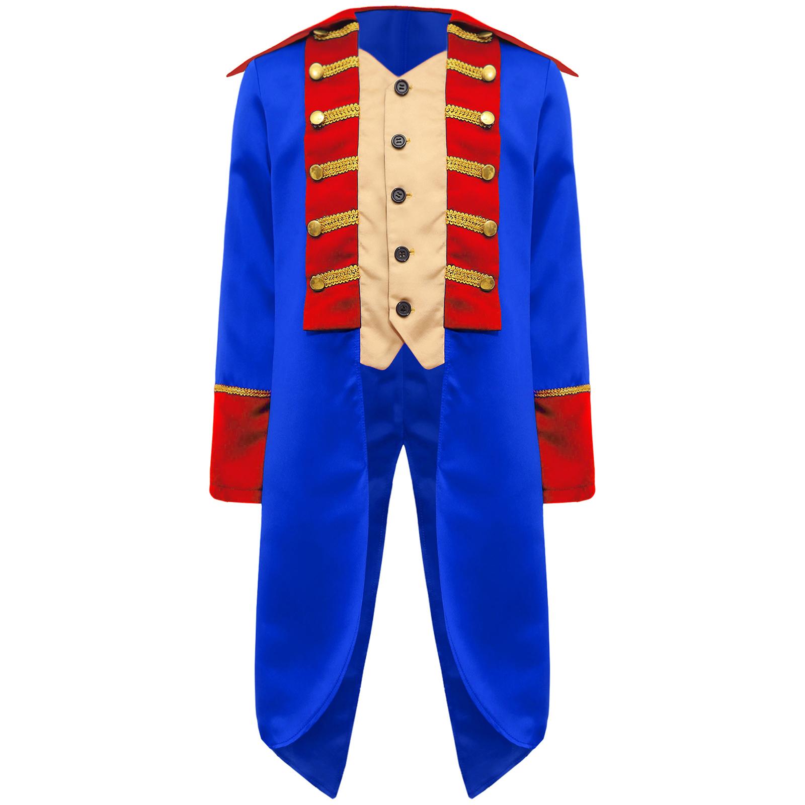 

Kids Revolutionary War Costume Colonial British Red Coat Tailcoat Historical Military Uniform Cosplay Outfit 5-6 Years королівський синій колір
