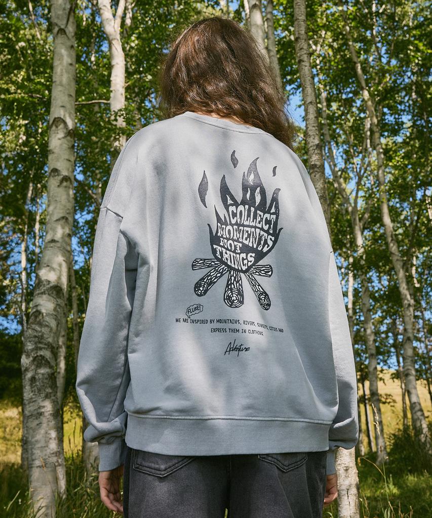 Peullukeu Camp Message Pigment Sweatshirt Gray Fmt758
