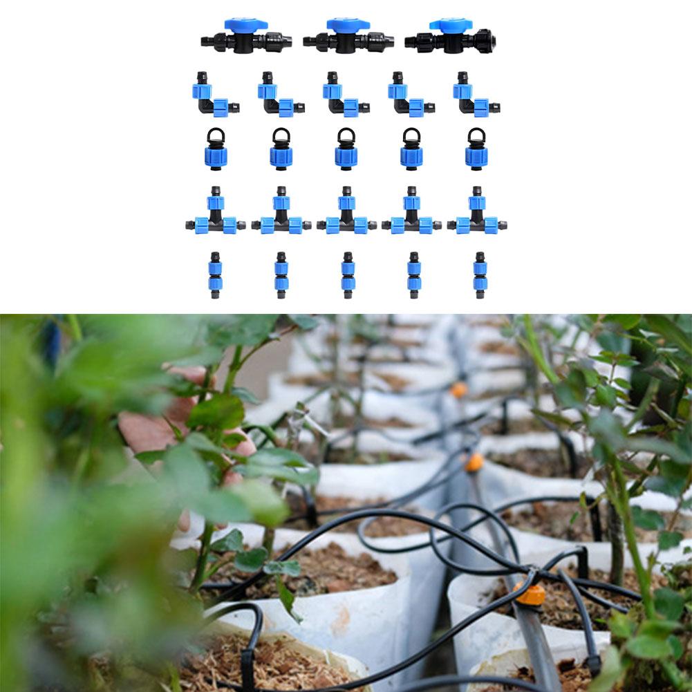 23/50pcs Drip Irrigation Connector Kit For 16mm Garden Hose, Easy Install Watering Fittings With Valves And Stopper
